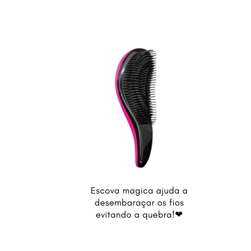 Kit cabelo mais saudável - 3 em 1: Escova Polvo + Escova Magica + Touca Cetim