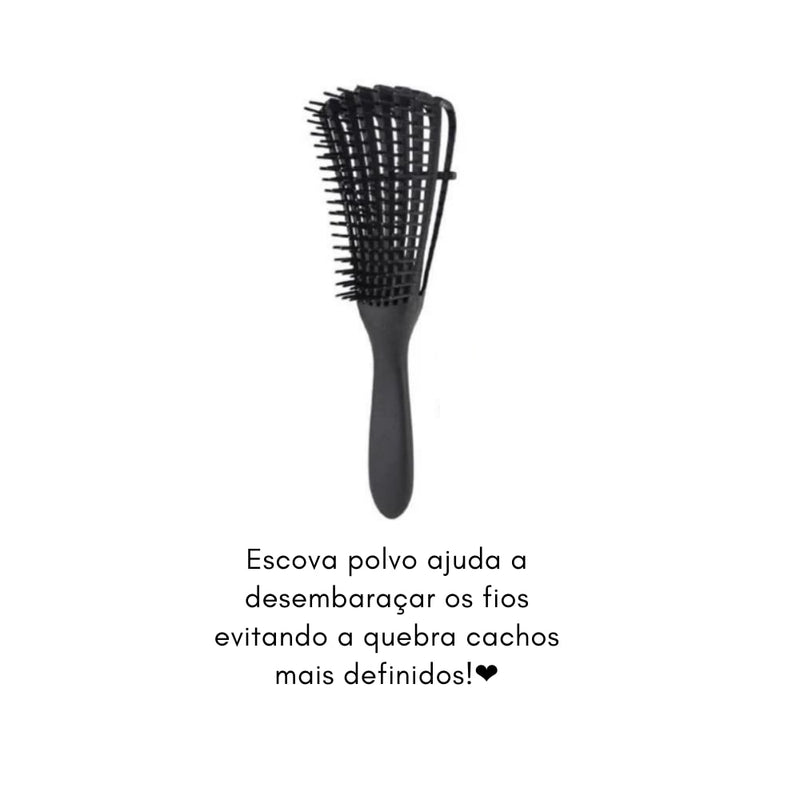 Kit cabelo mais saudável - 3 em 1: Escova Polvo + Escova Magica + Touca Cetim