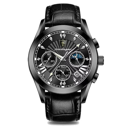 CAREKISO-Relógio de quartzo de couro masculino, prova d'água, 30m, luminoso, esporte com data