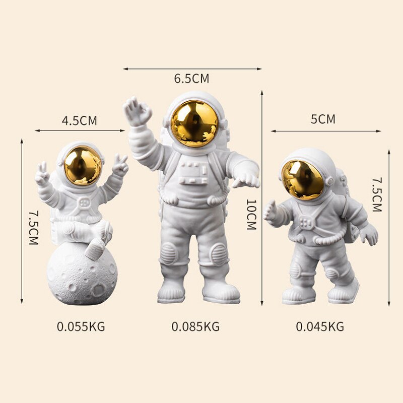 Astronautas na lua - ornamento para escritório e decoração