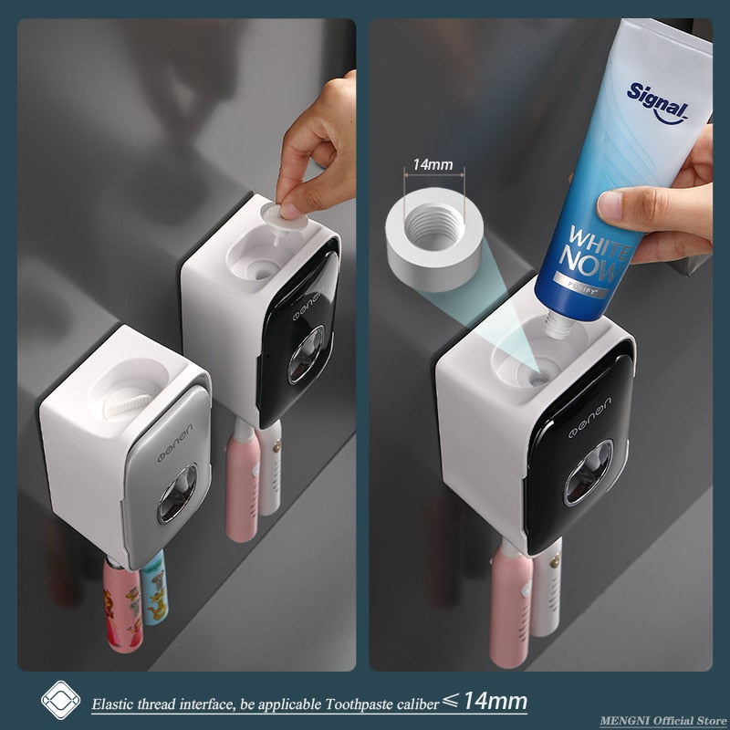 dispensador automático de creme dental com fixador de parede