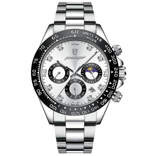 Relógio de pulso masculino esporte fino - à Prova d'água e aço inoxidável