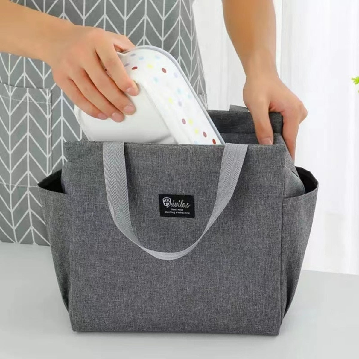 Bolsa térmica feminina grande para marmita e passeio - envio de cor aleatória
