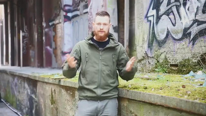 Jaqueta militar masculina com capuz impermeável