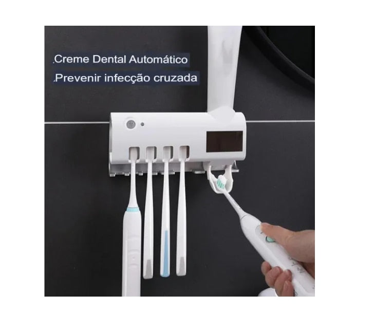 Dispenser Automático Pasta De Dente + Suporte De Escovas Uv - pro max 300