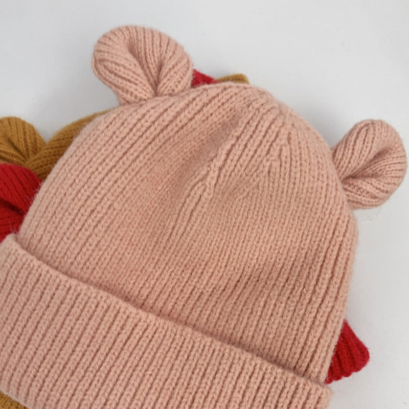 gorro para bebê orelha de urso - chapéu quente e macio infantil