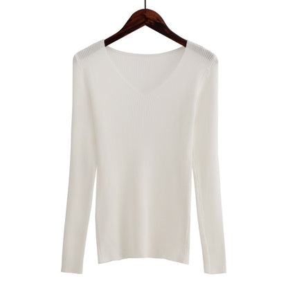 sueter malha fina - gola em v