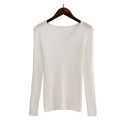 sueter malha fina - gola em v