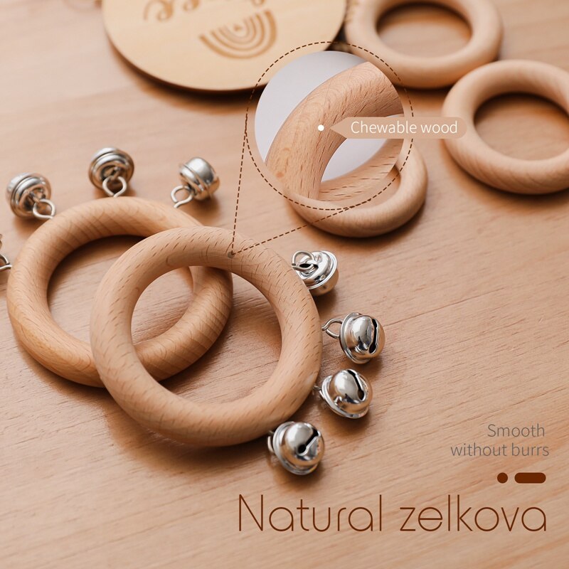 chocalho para bebê brinquedo de madeira - para recém-nascido