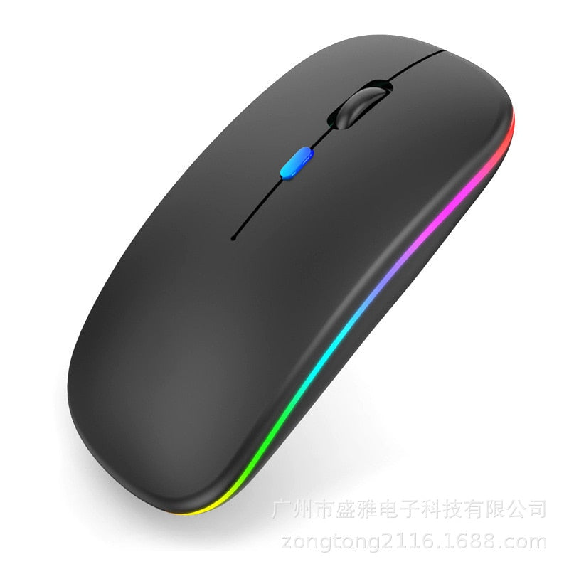 mouse sem fio carregamento luminoso 2.4g usb bluetooth