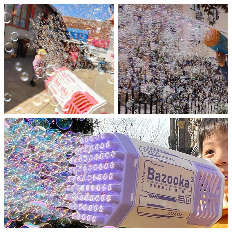 bazuca de sabão, brinquedo que solta 69 bolhas de sabão - diversão garantida para toda a família